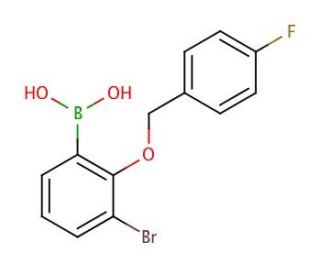 3-Bromo-2-(4&prime;-fluorobenzyloxy)phenylboronic acid (CAS 849052-22-8) - chemical structure image