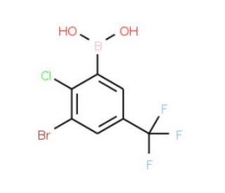 3-Bromo-2-chloro-5-(trifluoromethyl)phenylboronic acid (CAS 957120-85-3) - chemical structure image