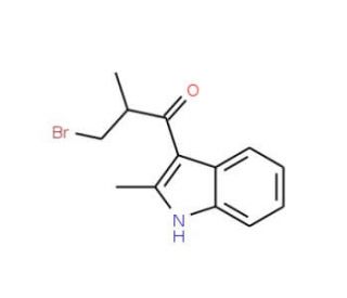 3-Bromo-2-methyl-1-(2-methyl-1H-indol-3-yl)-propan-1-one - chemical structure image