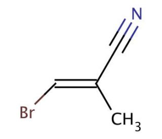 3-Bromo-2-methylacrylonitrile, mixture of cis and trans (CAS 150163-13-6) - chemical structure image