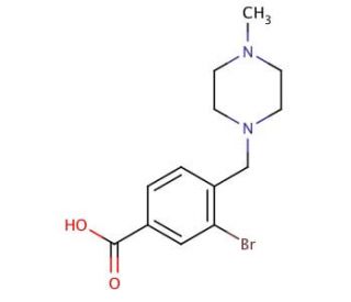 3-Bromo-4-[(4-methylpiperazin-1-yl)methyl]benzoic acid (CAS 765269-29-2) - chemical structure image
