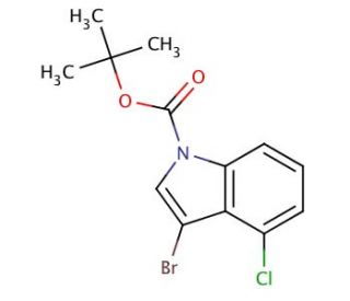 3-Bromo-4-chloroindole, N-BOC protected (CAS 914349-33-0) - chemical structure image