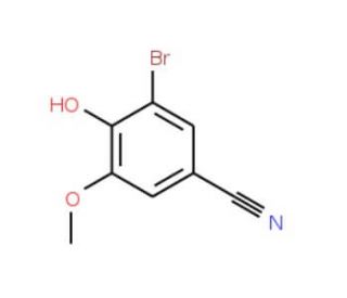 3-Bromo-4-hydroxy-5-methoxybenzonitrile (CAS 52805-45-5) - chemical structure image