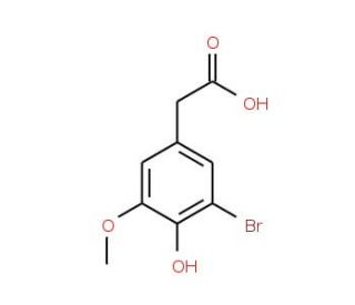 3-Bromo-4-hydroxy-5-methoxyphenylacetic acid (CAS 206559-42-4) - chemical structure image