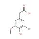 3-Bromo-4-hydroxy-5-methoxyphenylacetic acid (CAS 206559-42-4) - chemical structure image