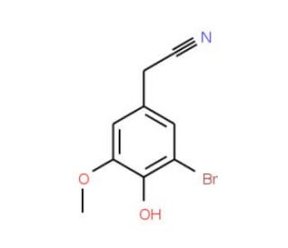 3-Bromo-4-hydroxy-5-methoxyphenylacetonitrile (CAS 81038-44-0) - chemical structure image