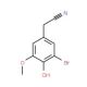 3-Bromo-4-hydroxy-5-methoxyphenylacetonitrile (CAS 81038-44-0) - chemical structure image