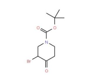 3-Bromo-4-oxo-piperidine-1-carboxylic acid tert-butyl ester (CAS 188869-05-8) - chemical structure image