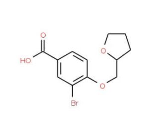 3-Bromo-4-(tetrahydro-2-furanylmethoxy)-benzoic acid - chemical structure image