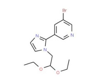 3-Bromo-5-(1-(2,2-diethoxyethyl)-1H-imidazol-2-yl)pyridine (CAS 941294-55-9) - chemical structure image