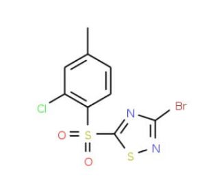 3-Bromo-5-(2-chloro-4-methylphenylsulfonyl)-1,2,4-thiadiazole - chemical structure image