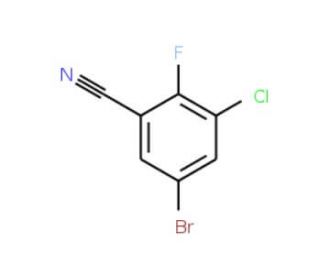 3-Bromo-5-chloro-6-fluorobenzonitrile (CAS 1000577&shy;-76&shy;-3) - chemical structure image