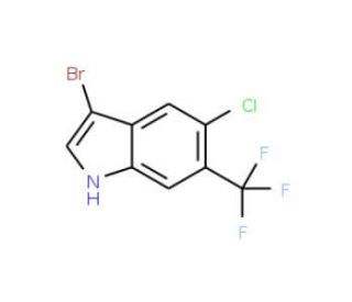 3-Bromo-5-chloro-6-(trifluoromethyl)-1H-indole - chemical structure image