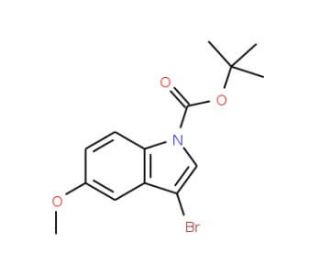 3-Bromo-5-methoxyindole-1-carboxylic acid tert-butyl ester (CAS 348640-11-9) - chemical structure image
