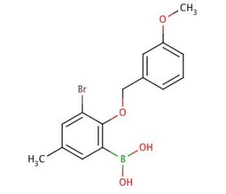 3-Bromo-5-methyl-2-(3&prime;-methoxybenzyloxy)phenylboronic acid (CAS 849062-23-3) - chemical structure image