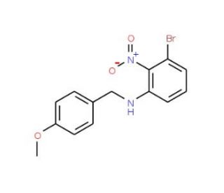 3-Bromo-N-(4-methoxybenzyl)-2-nitroaniline (CAS 1133115-36-2) - chemical structure image