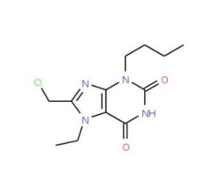 3-butyl-8-(chloromethyl)-7-ethyl-3,7-dihydro-1H-purine-2,6-dione - chemical structure image