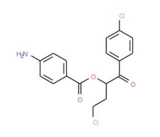 3-chloro-1-(4-chlorobenzoyl)propyl 4-aminobenzoate - chemical structure image