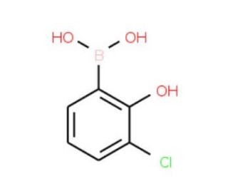 3-Chloro-2-hydroxyphenylboronic acid (CAS 951655-50-8) - chemical structure image