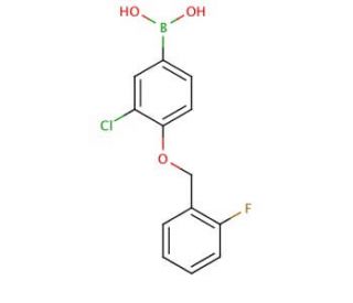 3-Chloro-4-(2&prime;-fluorobenzyloxy)phenylboronic acid (CAS 870777-28-9) - chemical structure image