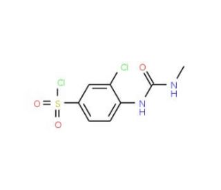 3-Chloro-4-(3-methyl-ureido)-benzenesulfonyl chloride - chemical structure image