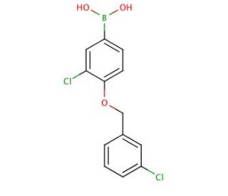 3-Chloro-4-(3&prime;-chlorobenzyloxy)phenylboronic acid (CAS 849062-26-6) - chemical structure image