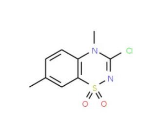 3-Chloro-4,7-dimethyl-4H-1,2,4-benzothiadiazin-1,1-dioxide - chemical structure image
