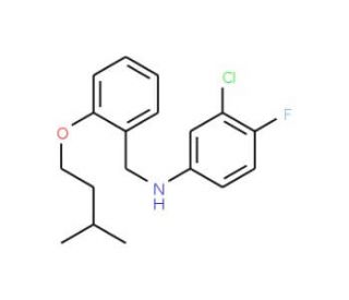 3-Chloro-4-fluoro-N-[2-(isopentyloxy)benzyl]-aniline - chemical structure image