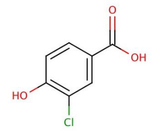 3-Chloro-4-hydroxybenzoic acid hemihydrate (CAS 3964-58-7) - chemical structure image