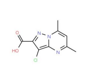 3-Chloro-5,7-dimethyl-pyrazolo[1,5-a]pyrimidine-2-carboxylic acid - chemical structure image