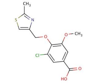3-chloro-5-methoxy-4-[(2-methyl-1,3-thiazol-4-yl)methoxy]benzoic acid - chemical structure image