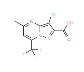 3-Chloro-5-methyl-7-(trifluoromethyl)pyrazolo-[1,5-a]pyrimidine-2-carboxylic acid (CAS 524036-11-1) - chemical structure imag