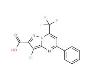 3-Chloro-5-phenyl-7-(trifluoromethyl)pyrazolo-[1,5-a]pyrimidine-2-carboxylic acid - chemical structure image