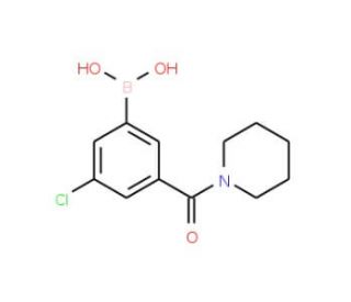 3-Chloro-5-(piperidine-1-carbonyl)phenylboronic acid (CAS 957120-47-7) - chemical structure image