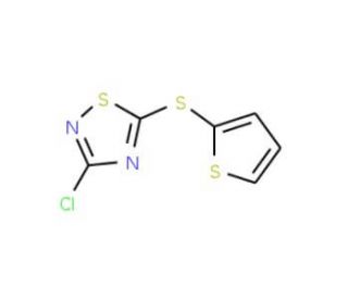 3-Chloro-5-(thiophen-2-ylthio)-1,2,4-thiadiazole (CAS 98816-24-1) - chemical structure image