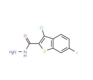 3-Chloro-6-fluoro-benzo[b]thiophene-2-carboxylic acid hydrazide (CAS 329219-36-5) - chemical structure image