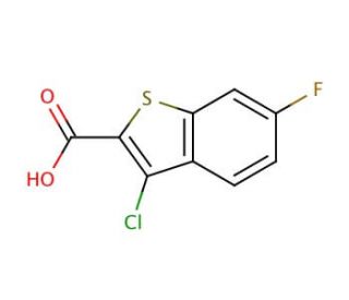 3-Chloro-6-fluorobenzo[b]thiophene-2-carboxylic acid (CAS 34576-92-6) - chemical structure image