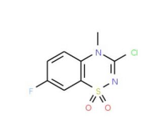 3-Chloro-7-fluoro-4-methyl-4H-1,2,4-benzothiadiazin-1,1-dioxide - chemical structure image