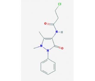 3-chloro-N-(1,5-dimethyl-3-oxo-2-phenyl-2,3-dihydro-1H-pyrazol-4-yl)propanamide - chemical structure image