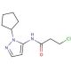 3-chloro-N-(1-cyclopentyl-1H-pyrazol-5-yl)propanamide - chemical structure image