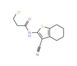 3-chloro-N-(3-cyano-4,5,6,7-tetrahydro-1-benzothien-2-yl)propanamide (CAS 58125-41-0) - chemical structure image