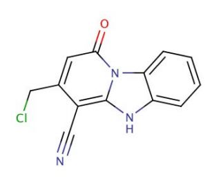 3-Chloromethyl-1-oxo-1,5-dihydro-benzo[4,5]imidazo[1,2-a]pyridine-4-carbonitrile - chemical structure image