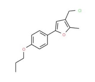 3-(Chloromethyl)-2-methyl-5-(4-propoxyphenyl)furan - chemical structure image