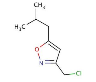 3-(Chloromethyl)-5-isobutylisoxazole (CAS 1142210-99-8) - chemical structure image