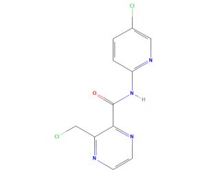 3-(Chloromethyl)-N-(5-chloro-2-pyridinyl)-2-pyrazinecarboxamide (CAS 1122549-47-6) - chemical structure image