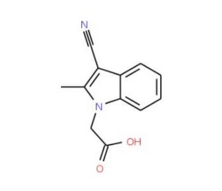 (3-Cyano-2-methyl-indol-1-yl)-acetic acid (CAS 531544-17-9) - chemical structure image
