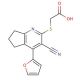 {[3-cyano-4-(2-furyl)-6,7-dihydro-5H-cyclopenta[b]pyridin-2-yl]thio}acetic acid - chemical structure image