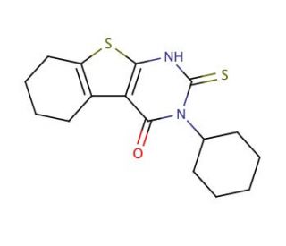 3-Cyclohexyl-2-mercapto-5,6,7,8-tetrahydro-3H-benzo[4,5]thieno[2,3-d]pyrimidin-4-one - chemical structure image