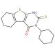 3-Cyclohexyl-2-mercapto-5,6,7,8-tetrahydro-3H-benzo[4,5]thieno[2,3-d]pyrimidin-4-one - chemical structure image