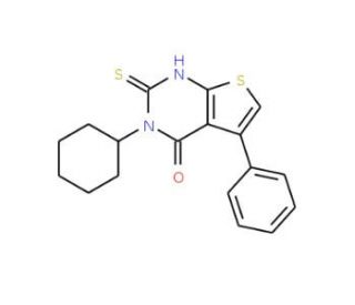 3-Cyclohexyl-2-mercapto-5-phenyl-3H-thieno[2,3-d]pyrimidin-4-one - chemical structure image